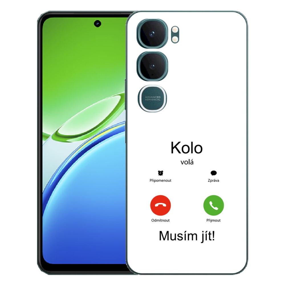 Gelový kryt mmCase na Vivo Y21d - kolo volá bílé pozadí