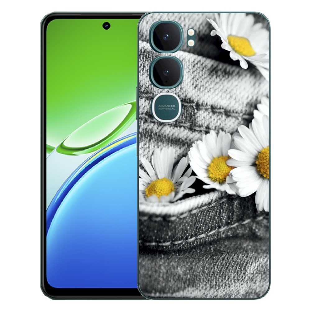 Gelový kryt mmCase na Vivo Y21d - kopretiny