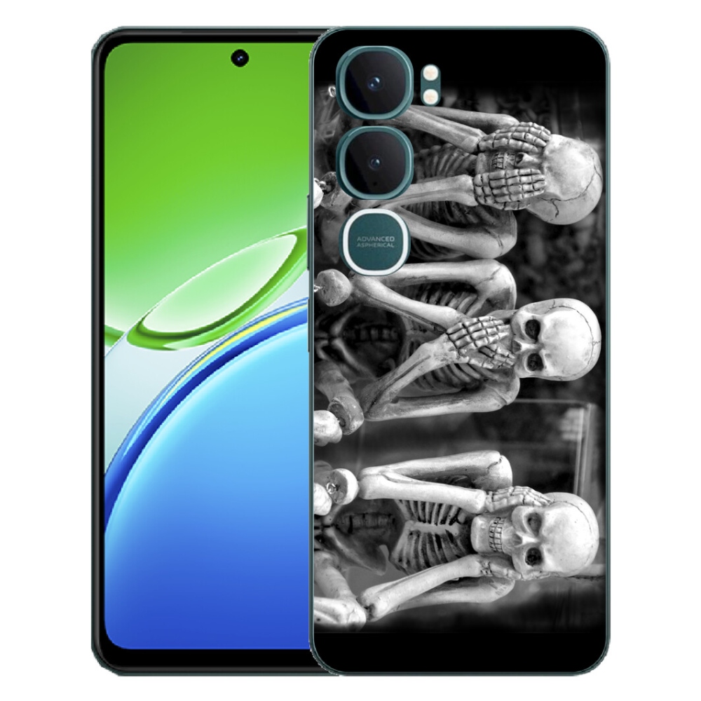 Gelový kryt mmCase na Vivo Y21d - kostlivci