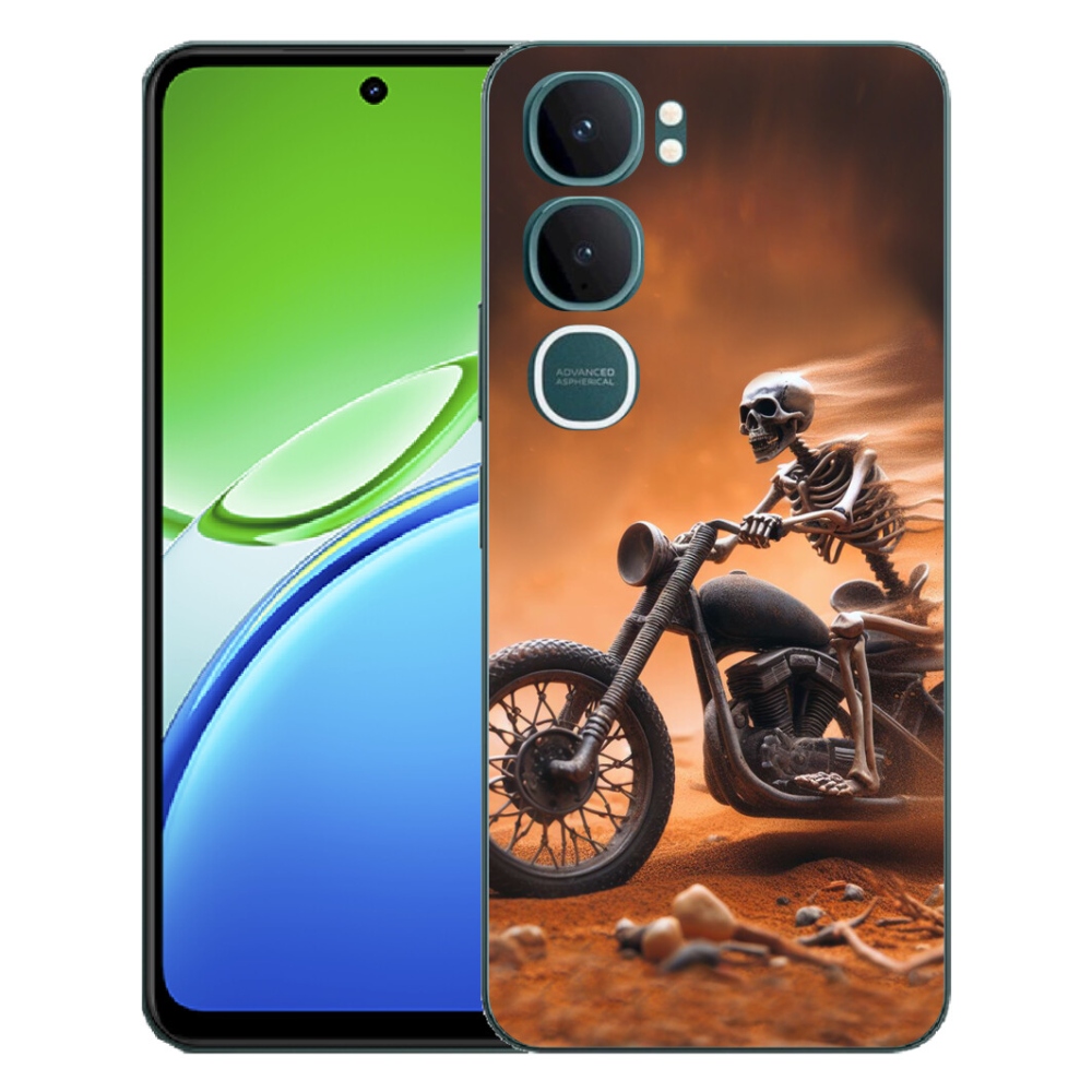 Gelový kryt mmCase na Vivo Y21d - kostra na motorce