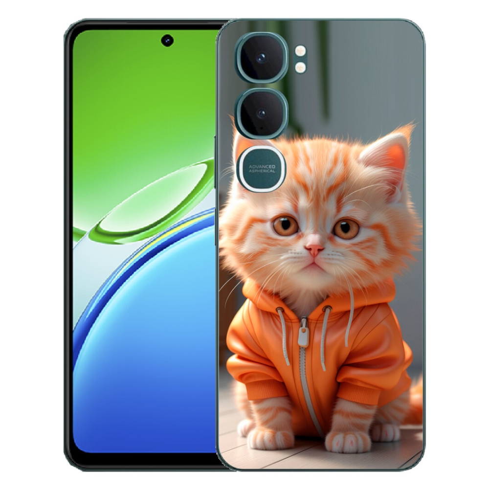Gelový kryt mmCase na Vivo Y21d - kotě v mikině
