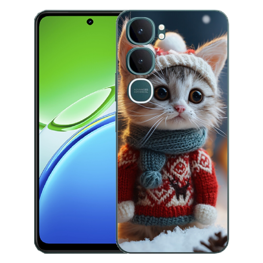 Gelový kryt mmCase na Vivo Y21d - kotě ve svetru