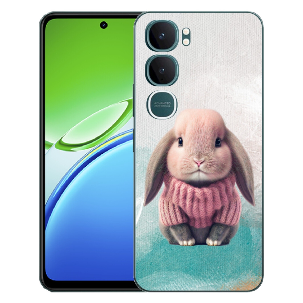 Gelový kryt mmCase na Vivo Y21d - králíček ve svetru