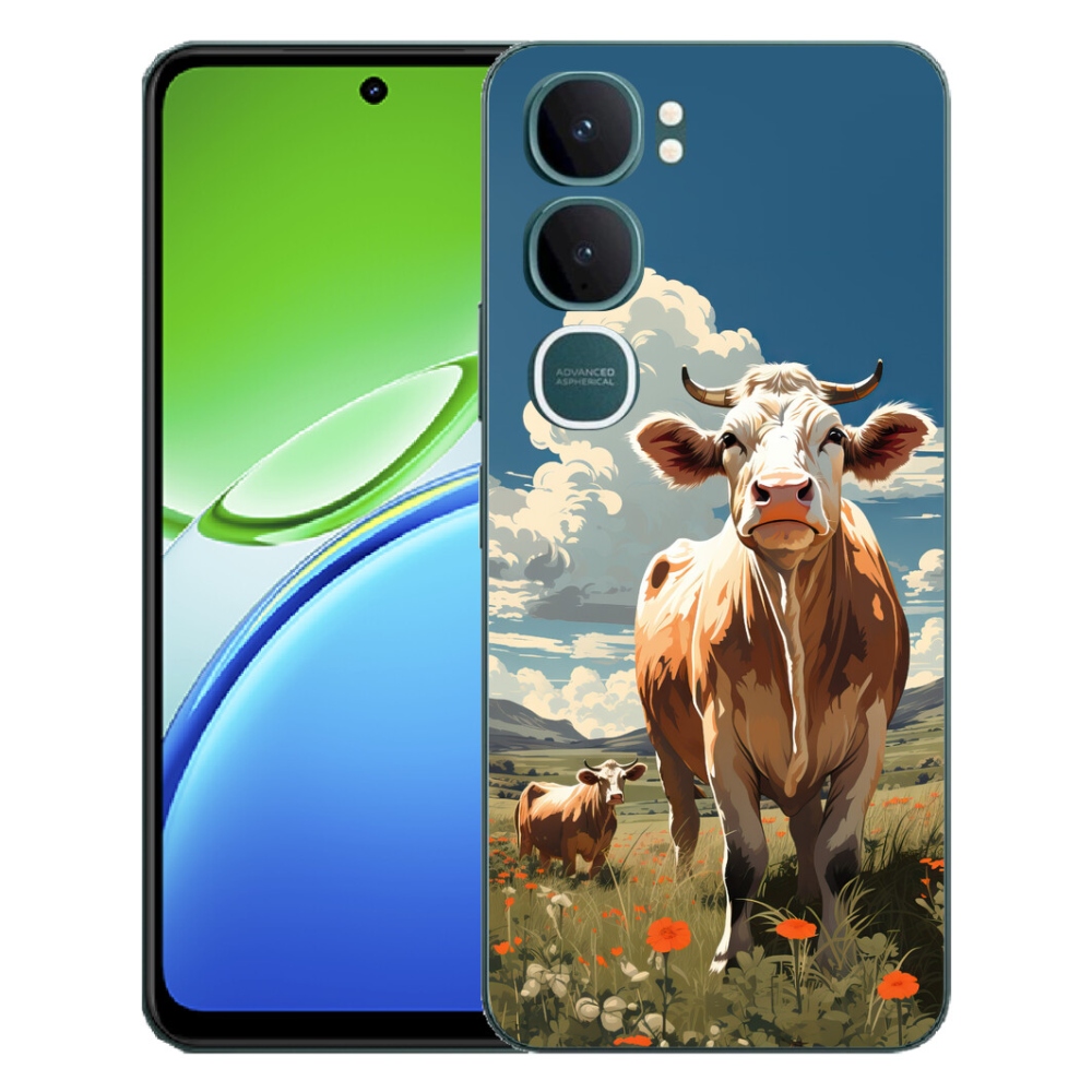 Gelový kryt mmCase na Vivo Y21d - krávy na louce