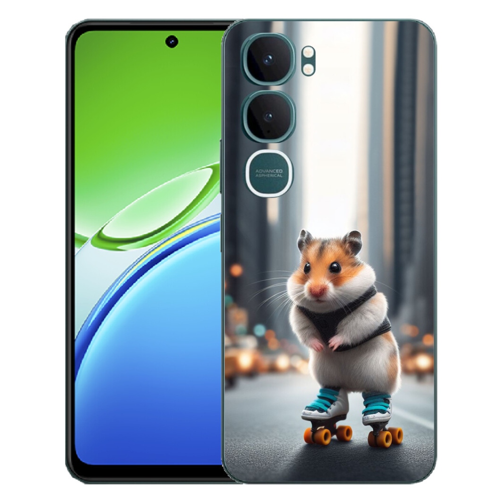 Gelový kryt mmCase na Vivo Y21d - křeček na bruslích