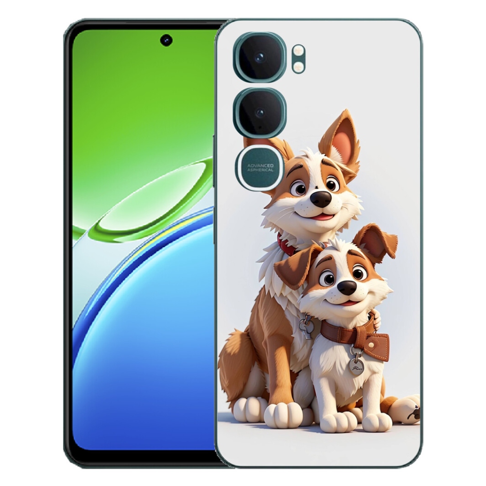 Gelový kryt mmCase na Vivo Y21d - kreslení psi