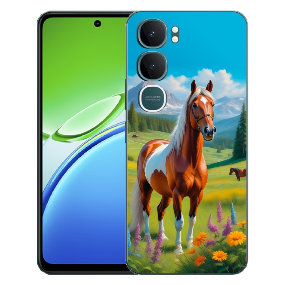 Gelový kryt mmCase na Vivo Y21d - kůň na louce