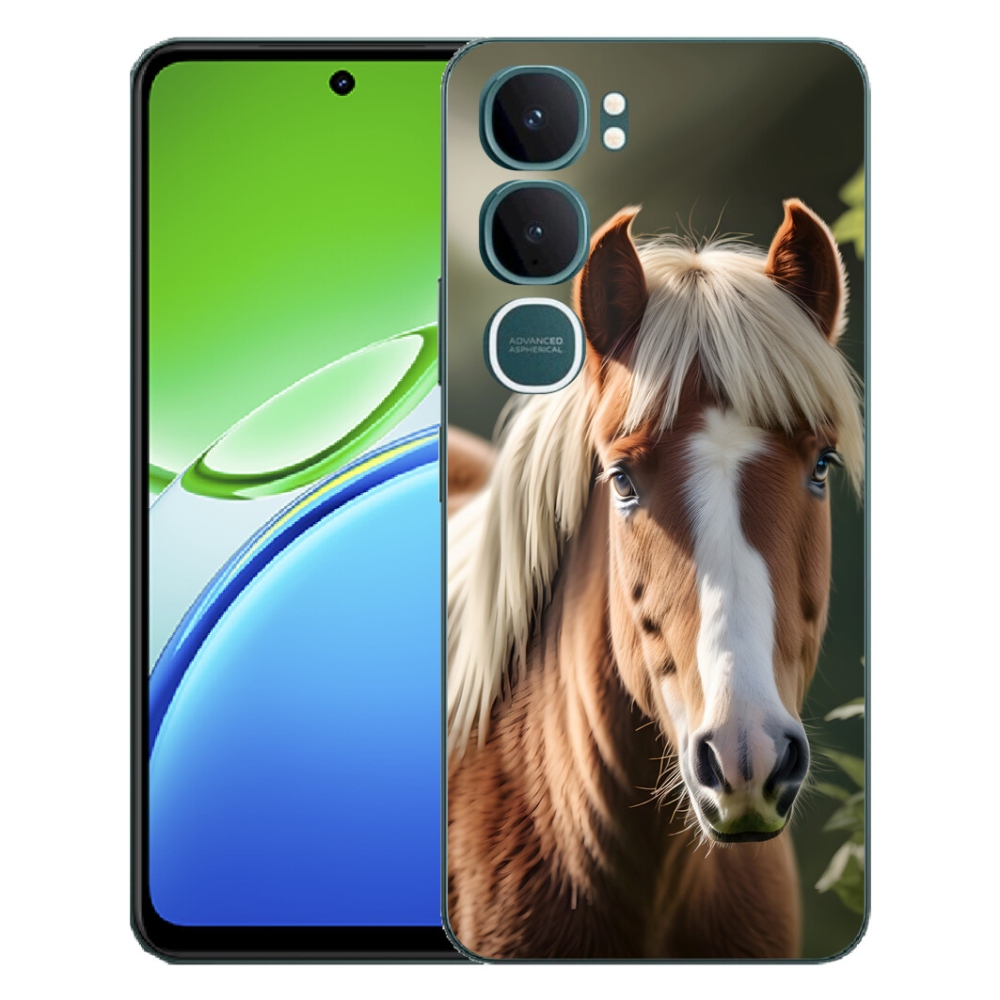Gelový kryt mmCase na Vivo Y21d - kůň se světlou hřívou
