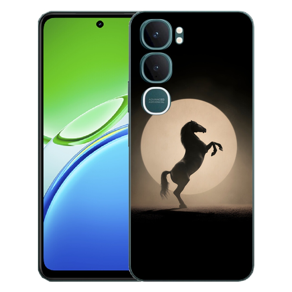 Gelový kryt mmCase na Vivo Y21d - kůň v siluetě