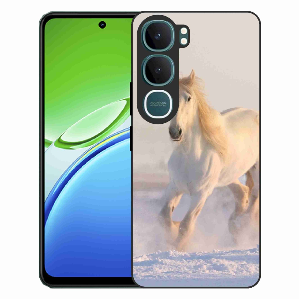 Gelový kryt mmCase na Vivo Y21d - kůň ve sněhu