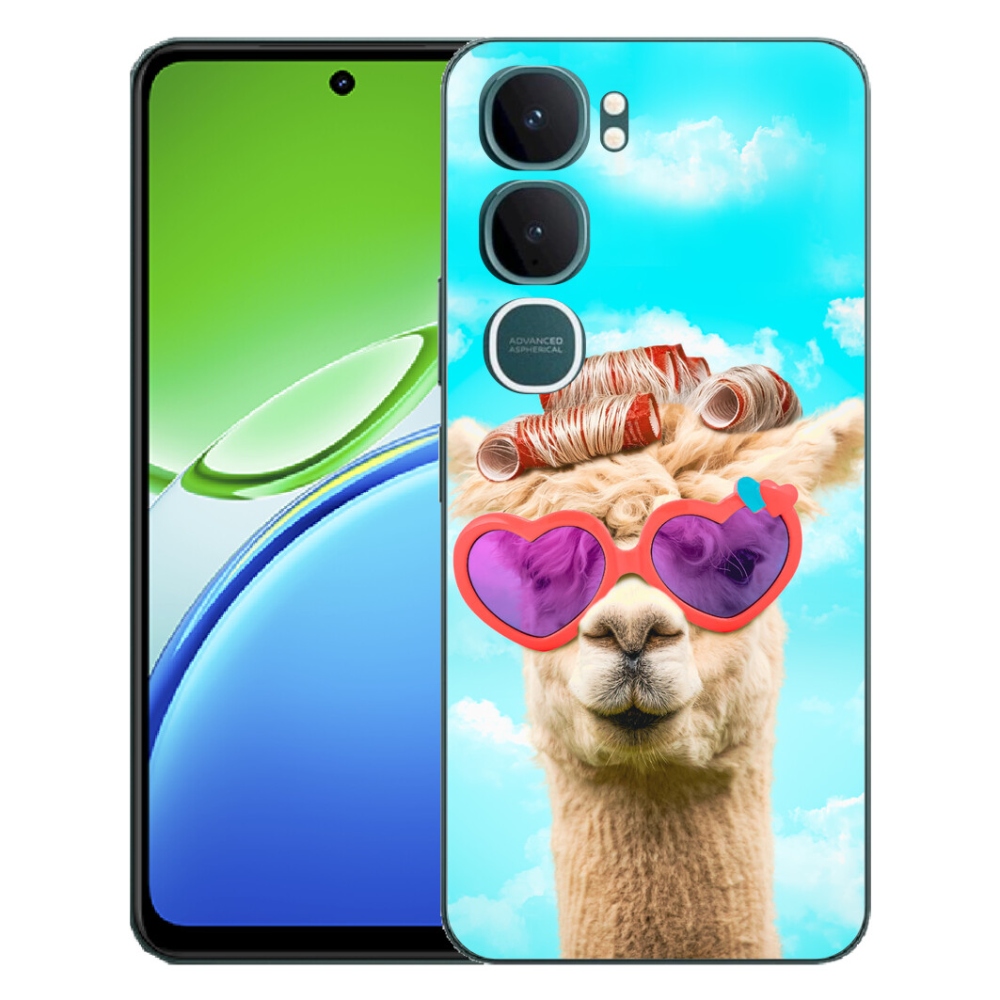 Gelový kryt mmCase na Vivo Y21d - lama s brýlemi