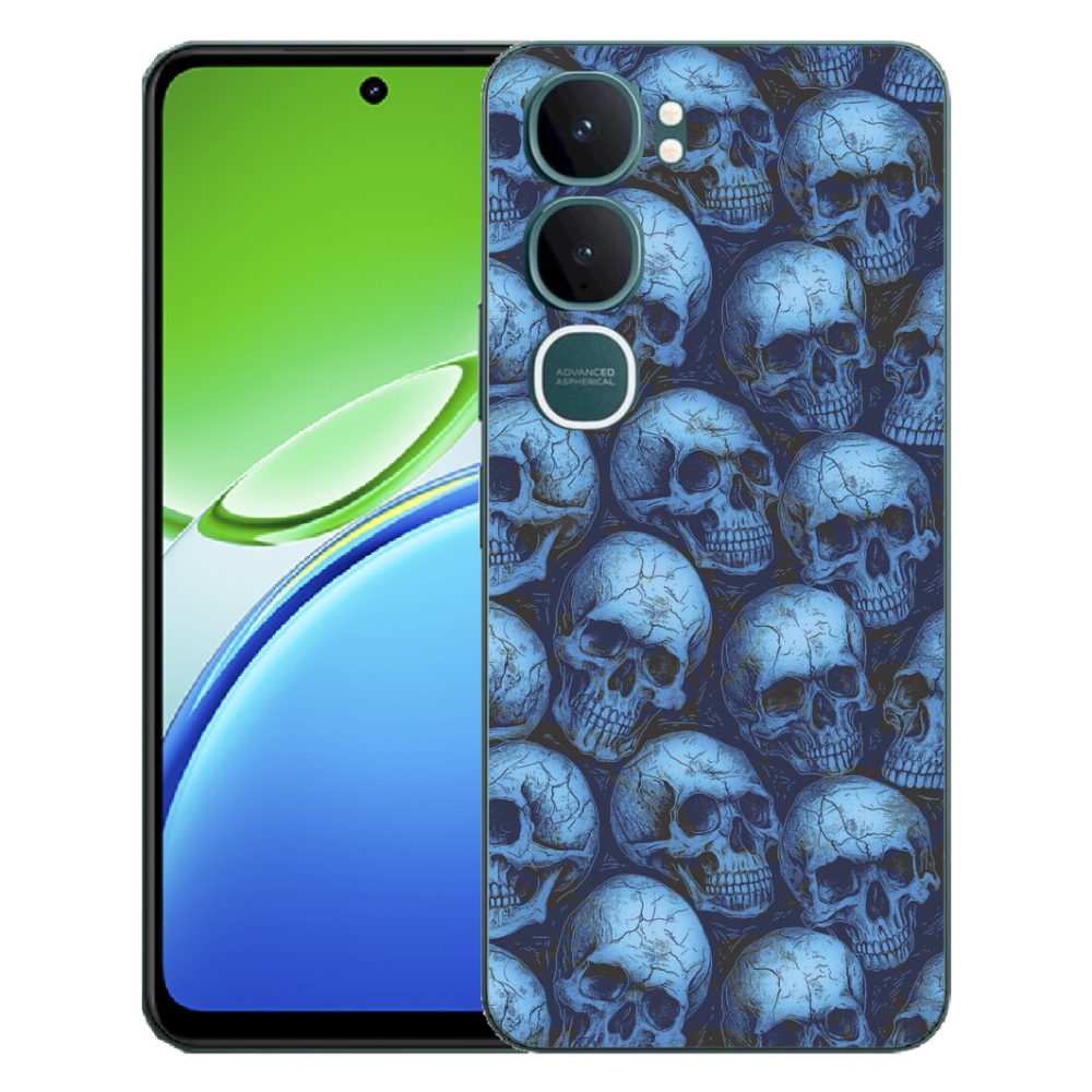 Gelový kryt mmCase na Vivo Y21d - lebky