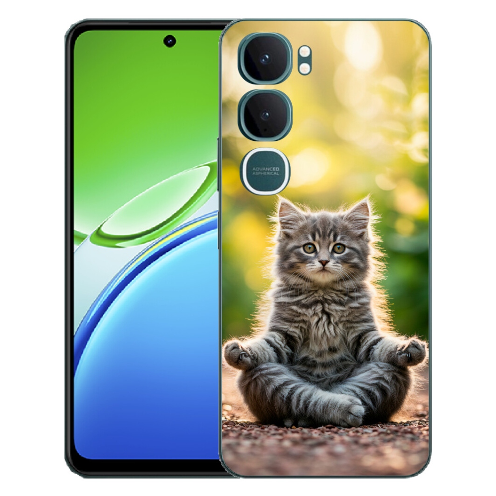 Gelový kryt mmCase na Vivo Y21d - meditující kotě