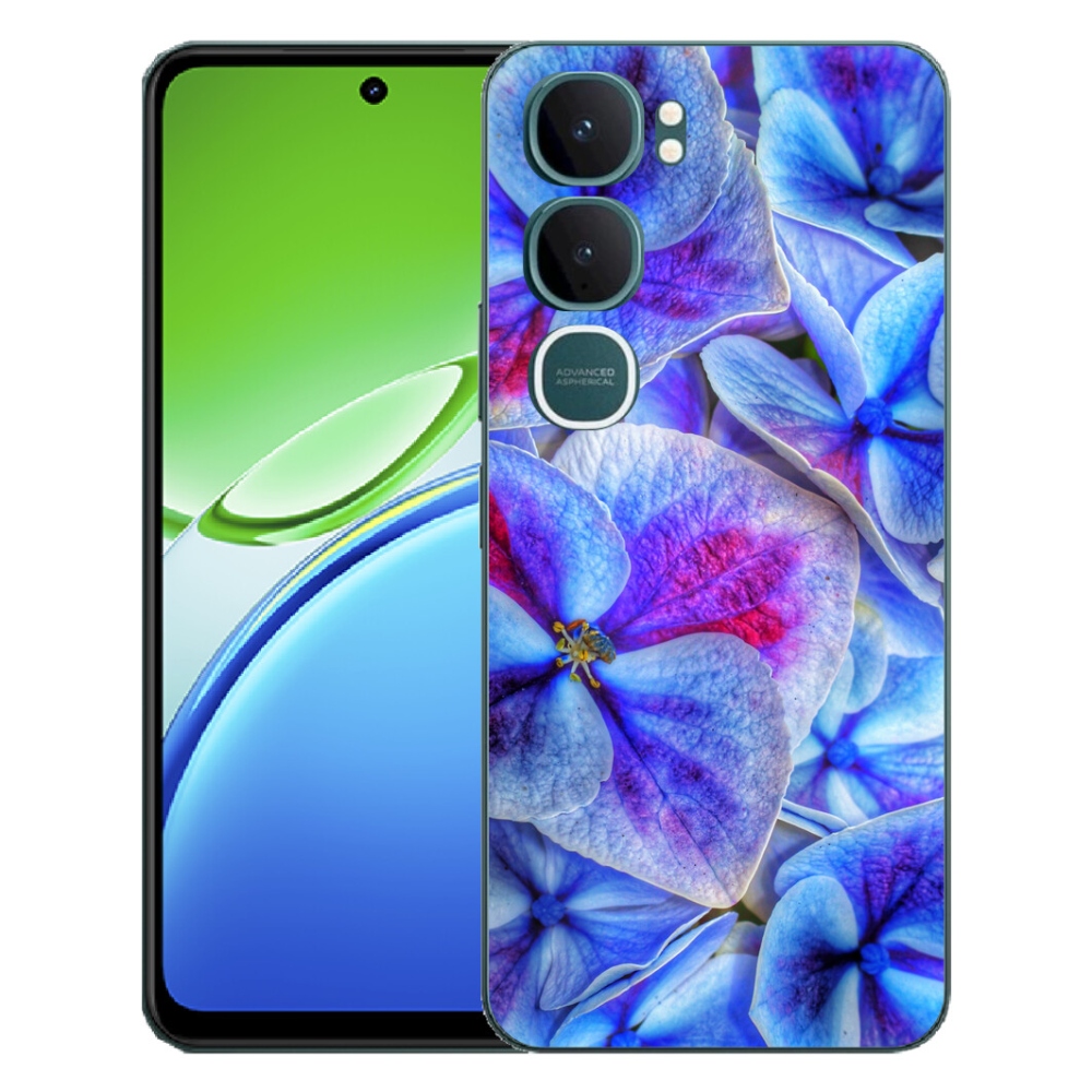Gelový kryt mmCase na Vivo Y21d - modré květy 1
