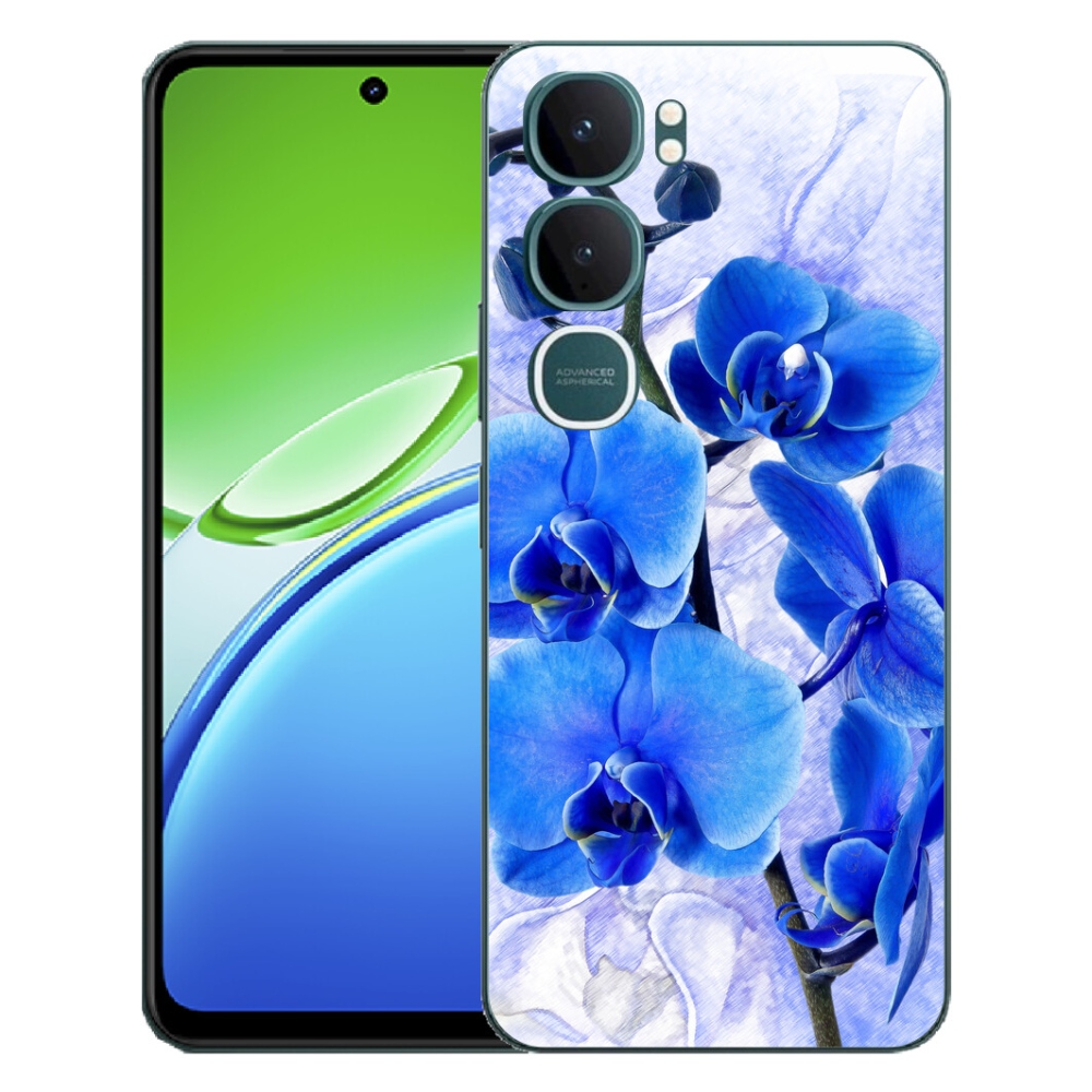 Gelový kryt mmCase na Vivo Y21d - modré květy