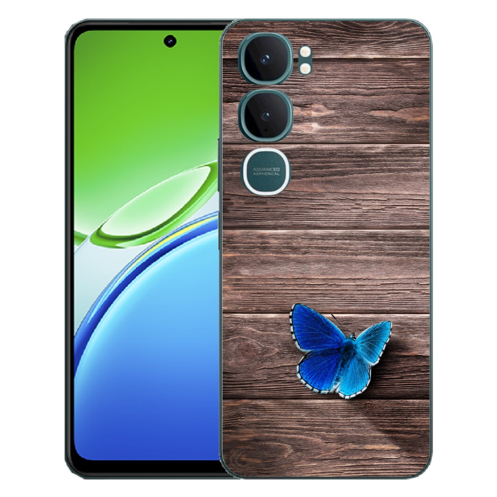 Gelový kryt mmCase na Vivo Y21d - modrý motýl 1