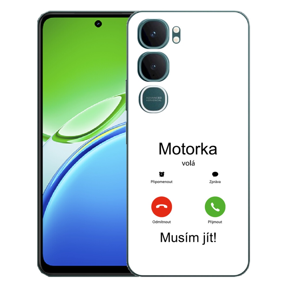 Gelový kryt mmCase na Vivo Y21d - motorka volá bílé pozadí