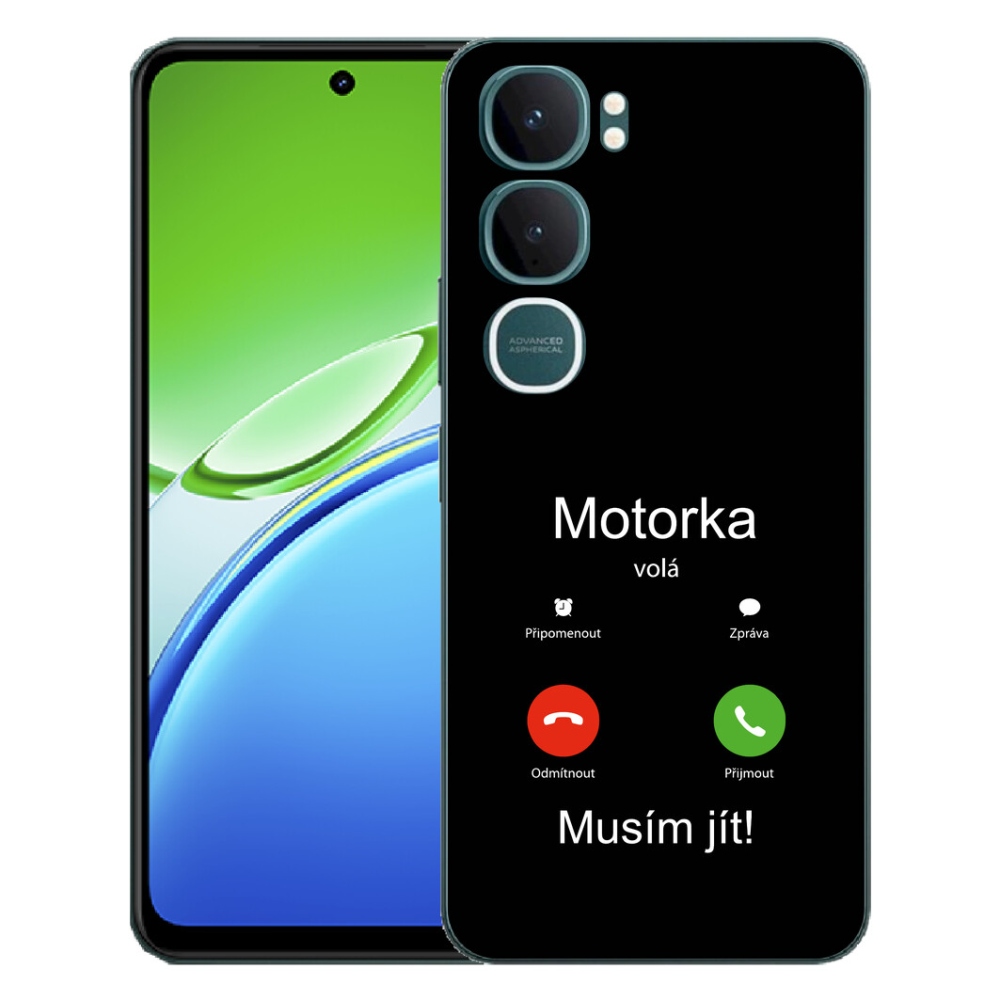 Gelový kryt mmCase na Vivo Y21d - motorka volá černé pozadí
