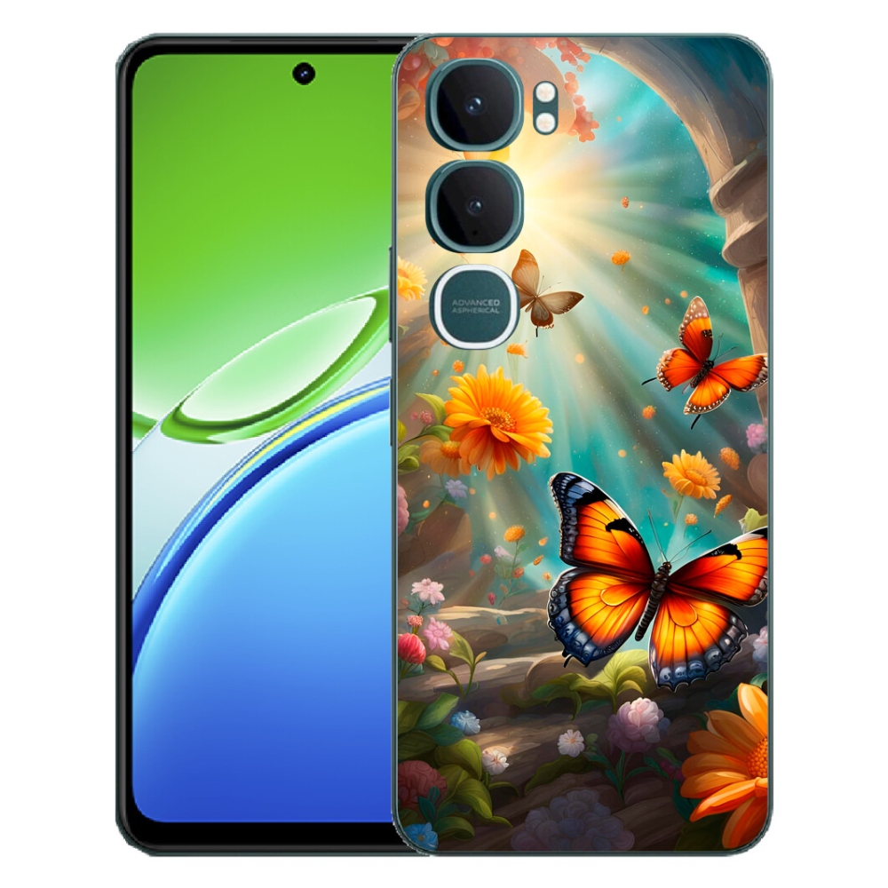 Gelový kryt mmCase na Vivo Y21d - motýlí zahrada 2