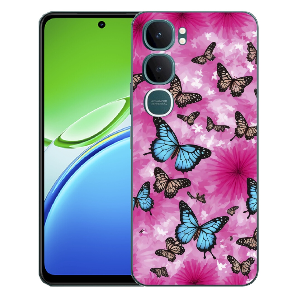 Gelový kryt mmCase na Vivo Y21d - motýlí zahrada