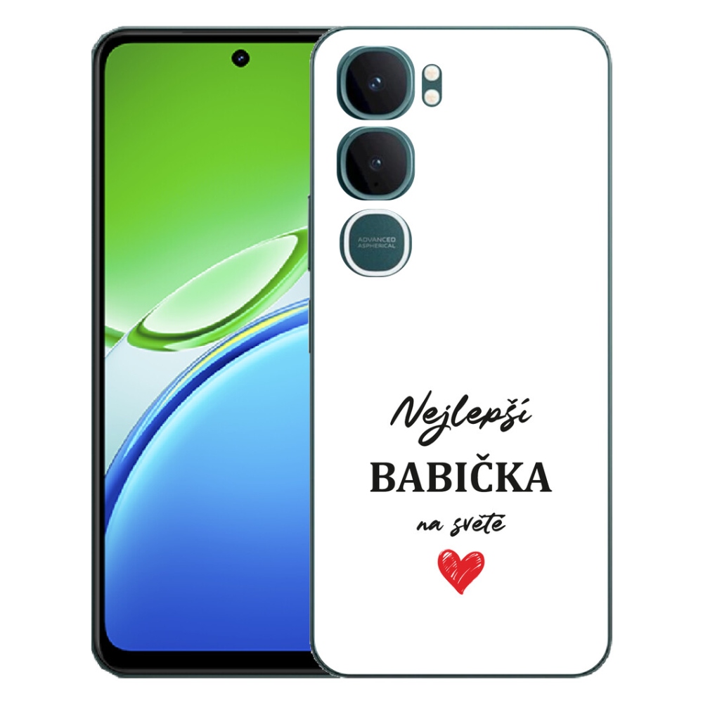 Gelový kryt mmCase na Vivo Y21d - nejlepší babička 1 bílé pozadí