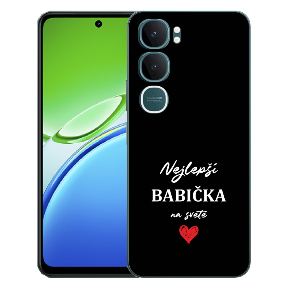 Gelový kryt mmCase na Vivo Y21d - nejlepší babička 1 černé pozadí