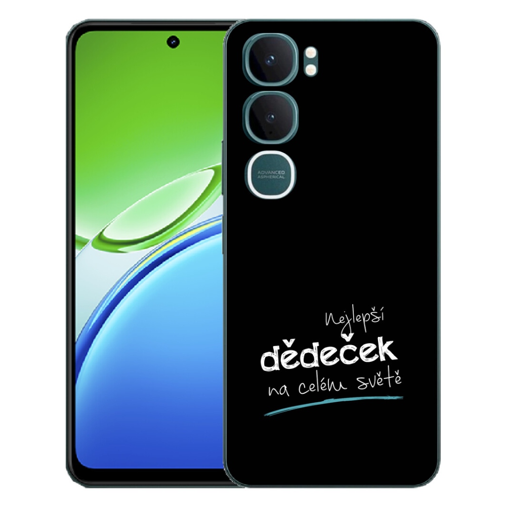 Gelový kryt mmCase na Vivo Y21d - nejlepší dědeček 3 černé pozadí