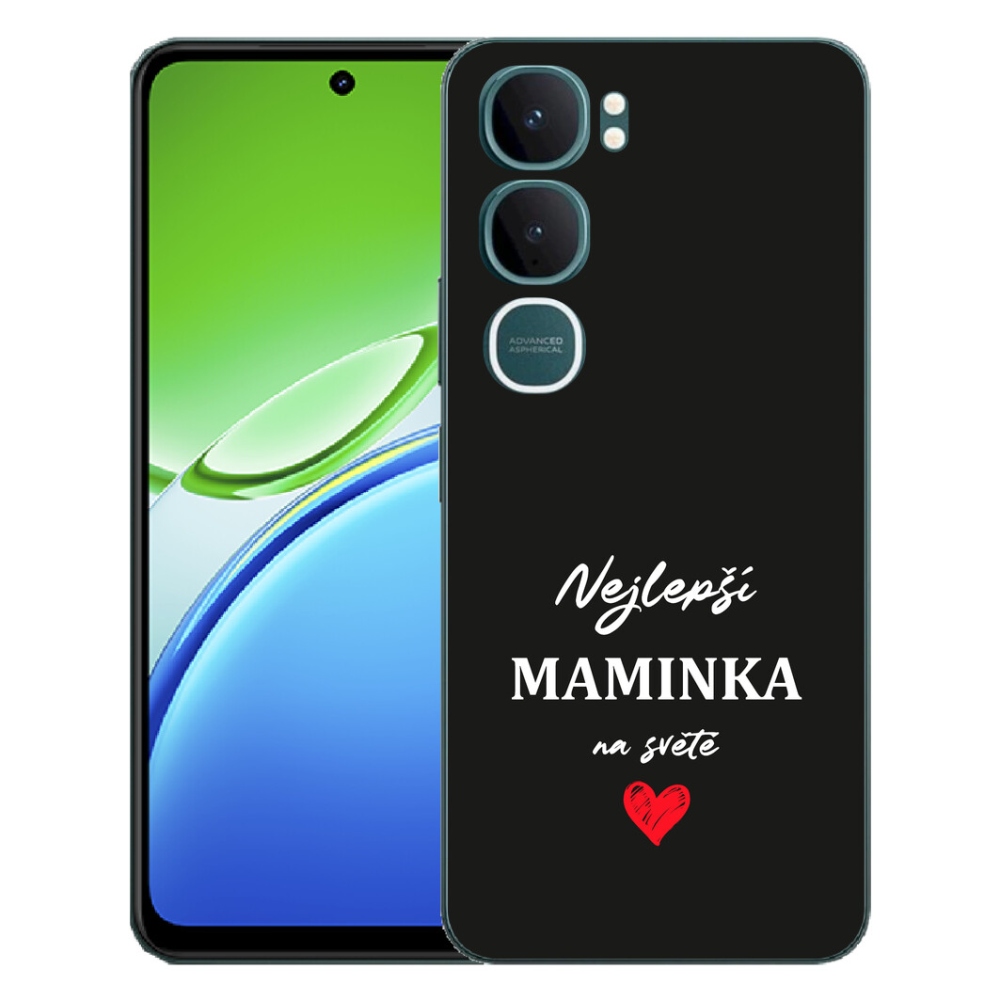 Gelový kryt mmCase na Vivo Y21d - nejlepší maminka 1 černé pozadí