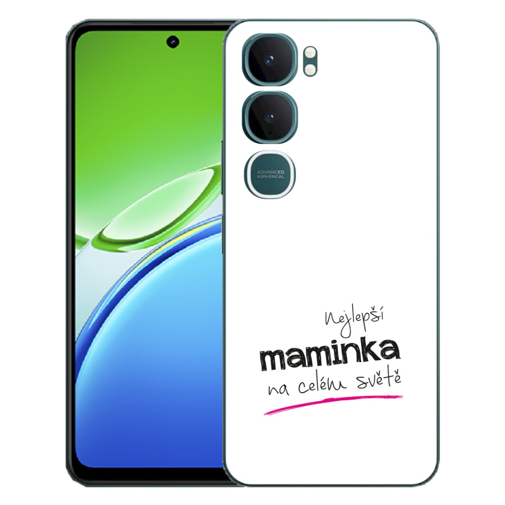 Gelový kryt mmCase na Vivo Y21d - nejlepší maminka 4 bílé pozadí