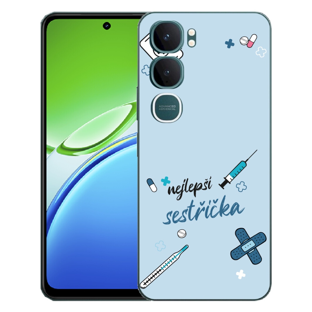 Gelový kryt mmCase na Vivo Y21d - nejlepší sestřička modré pozadí