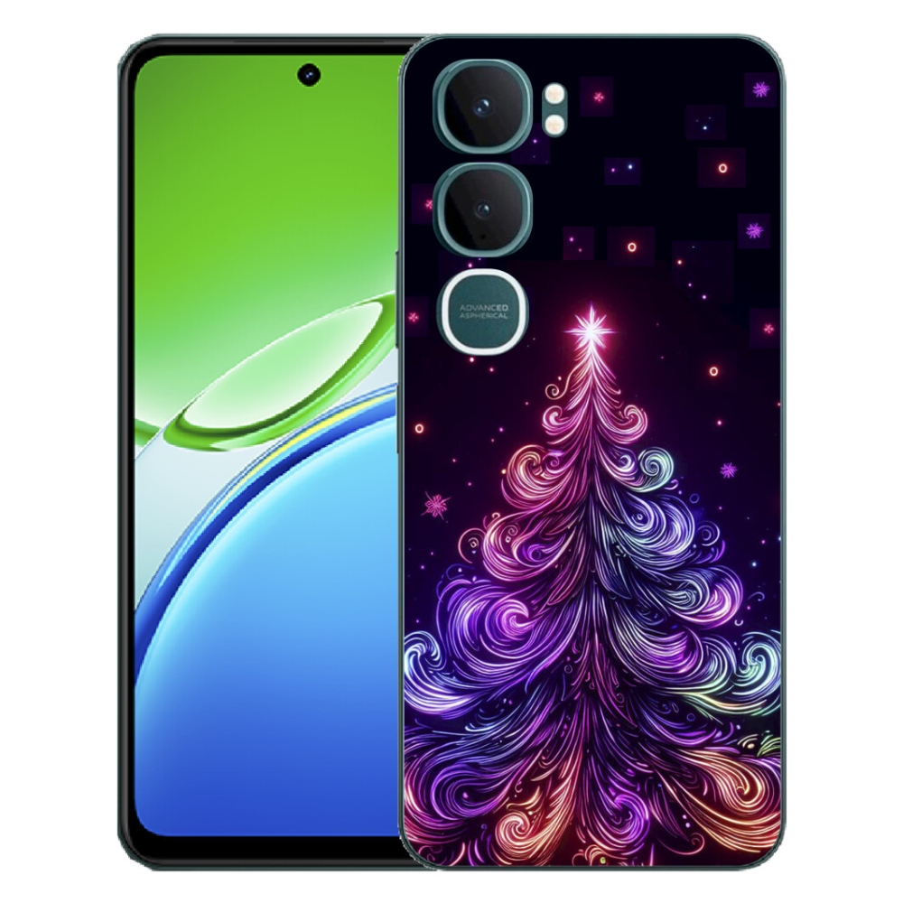Gelový kryt mmCase na Vivo Y21d - neonový vánoční stromek 1