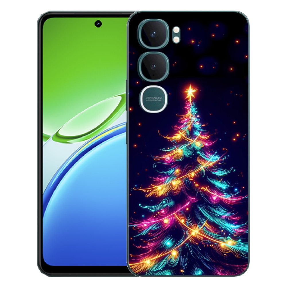 Gelový kryt mmCase na Vivo Y21d - neonový vánoční stromek