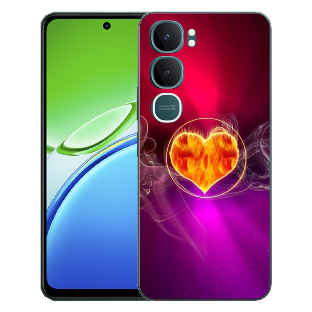 Gelový kryt mmCase na Vivo Y21d - ohnivé srdce