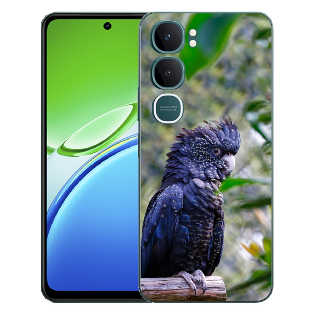 Gelový kryt mmCase na Vivo Y21d - papoušek kakadu černý