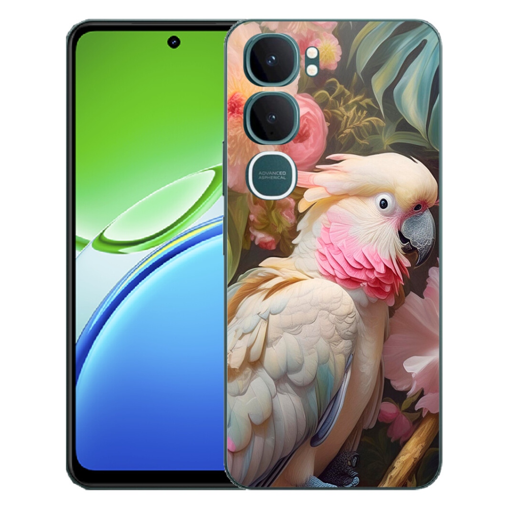 Gelový kryt mmCase na Vivo Y21d - papoušek kakadu růžový 2
