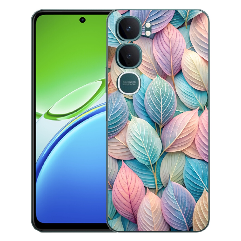 Gelový kryt mmCase na Vivo Y21d - pastelové listy