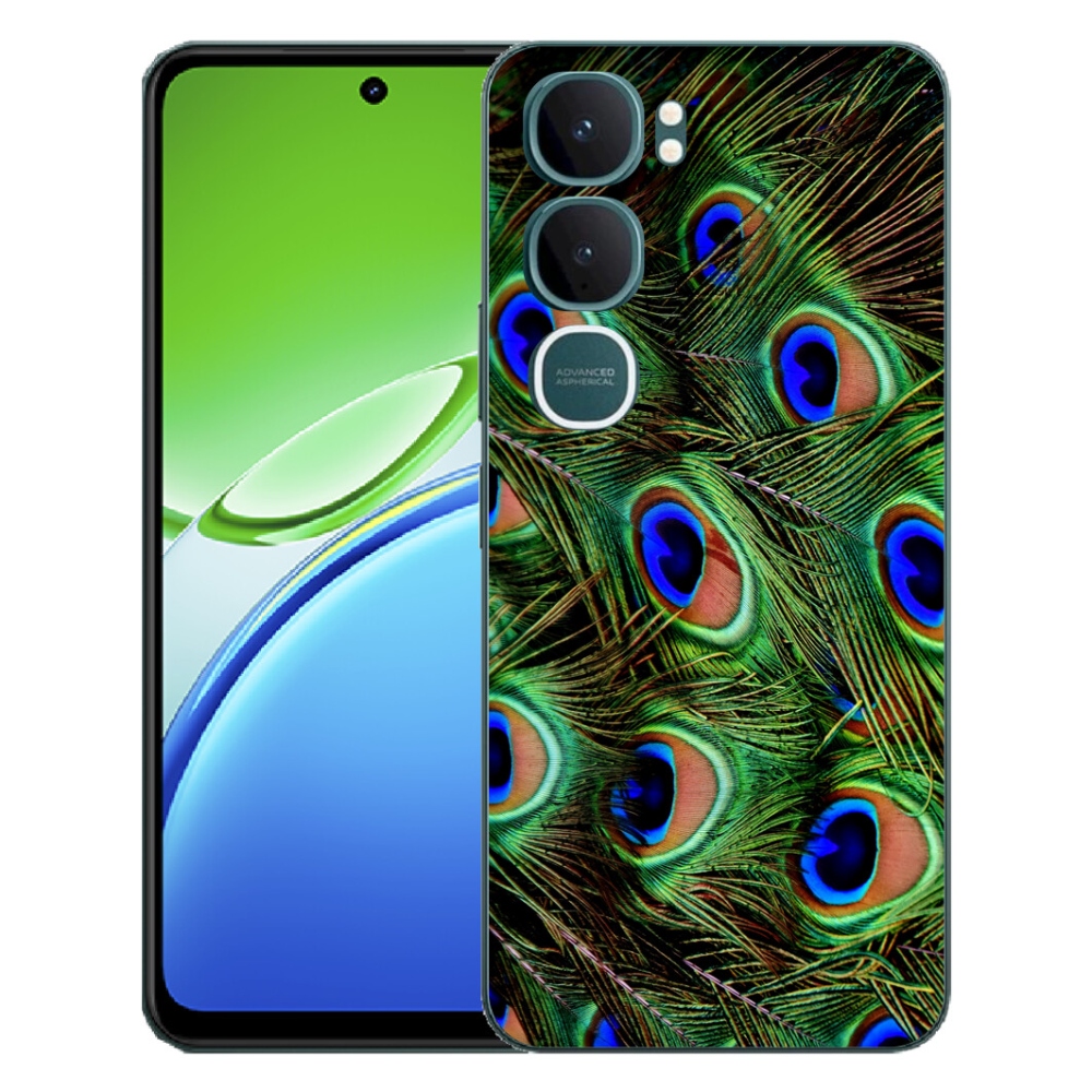 Gelový kryt mmCase na Vivo Y21d - paví peří