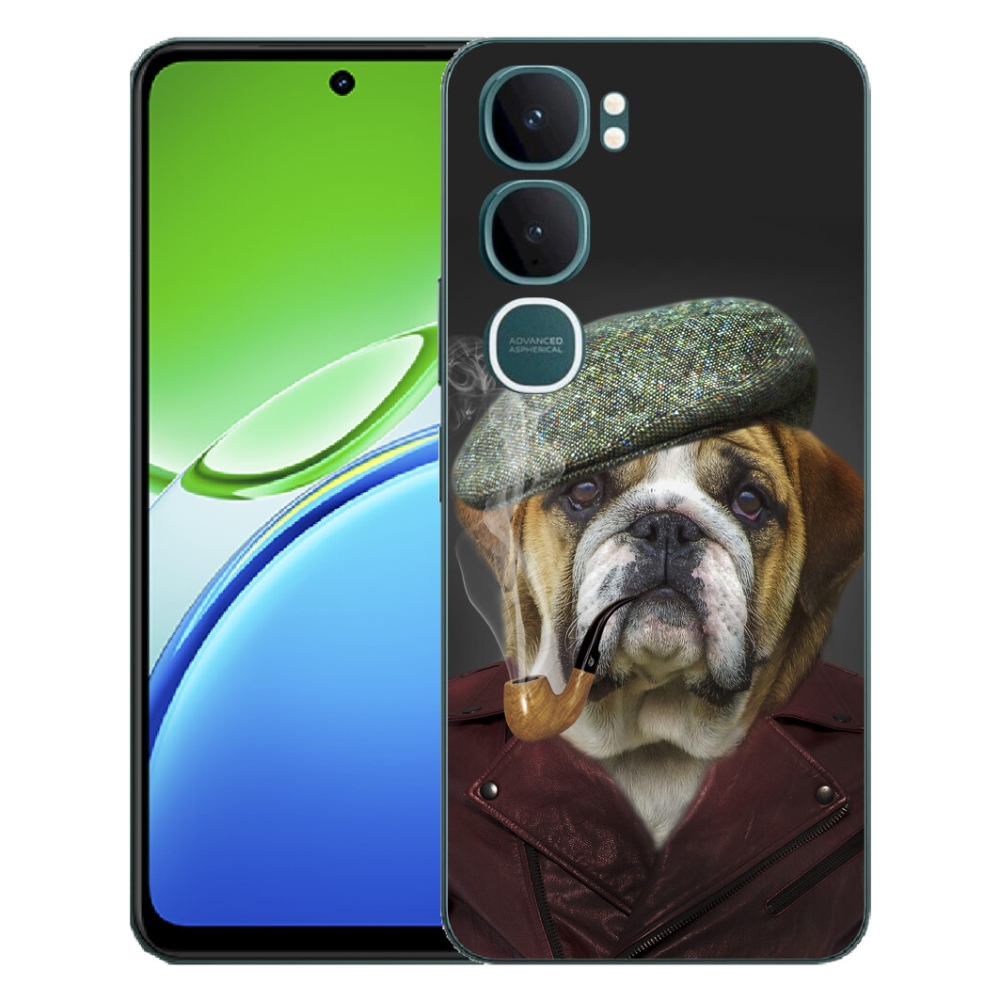 Gelový kryt mmCase na Vivo Y21d - pes s fajfkou