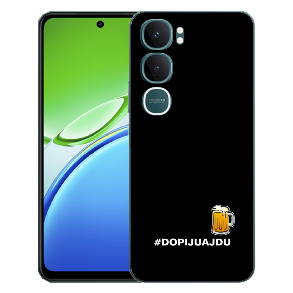 Gelový kryt mmCase na Vivo Y21d - pivní motiv 1 černé pozadí