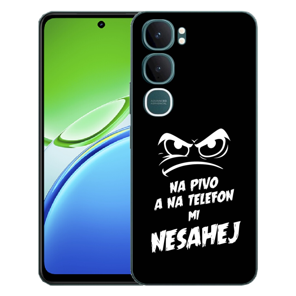Gelový kryt mmCase na Vivo Y21d - pivní motiv 2 černé pozadí