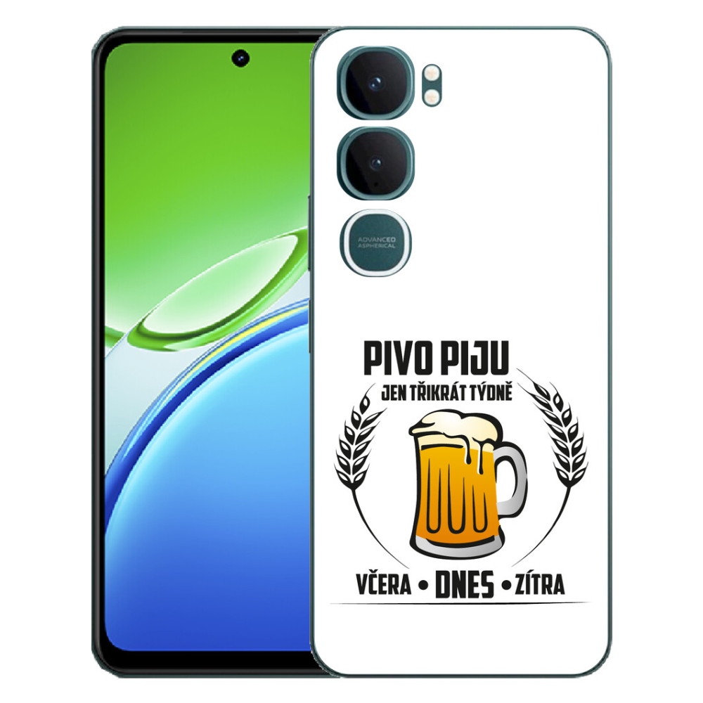 Gelový kryt mmCase na Vivo Y21d - pivní motiv bílé pozadí