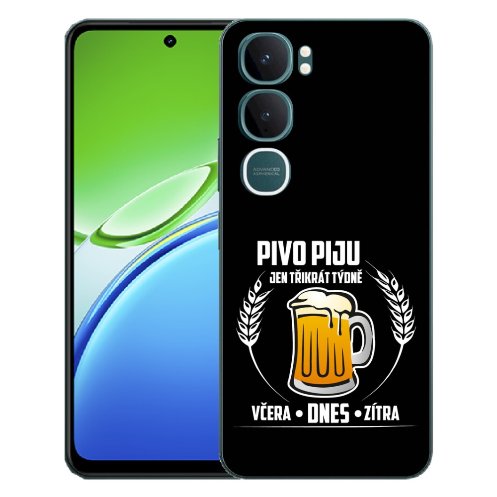 Gelový kryt mmCase na Vivo Y21d - pivní motiv černé pozadí
