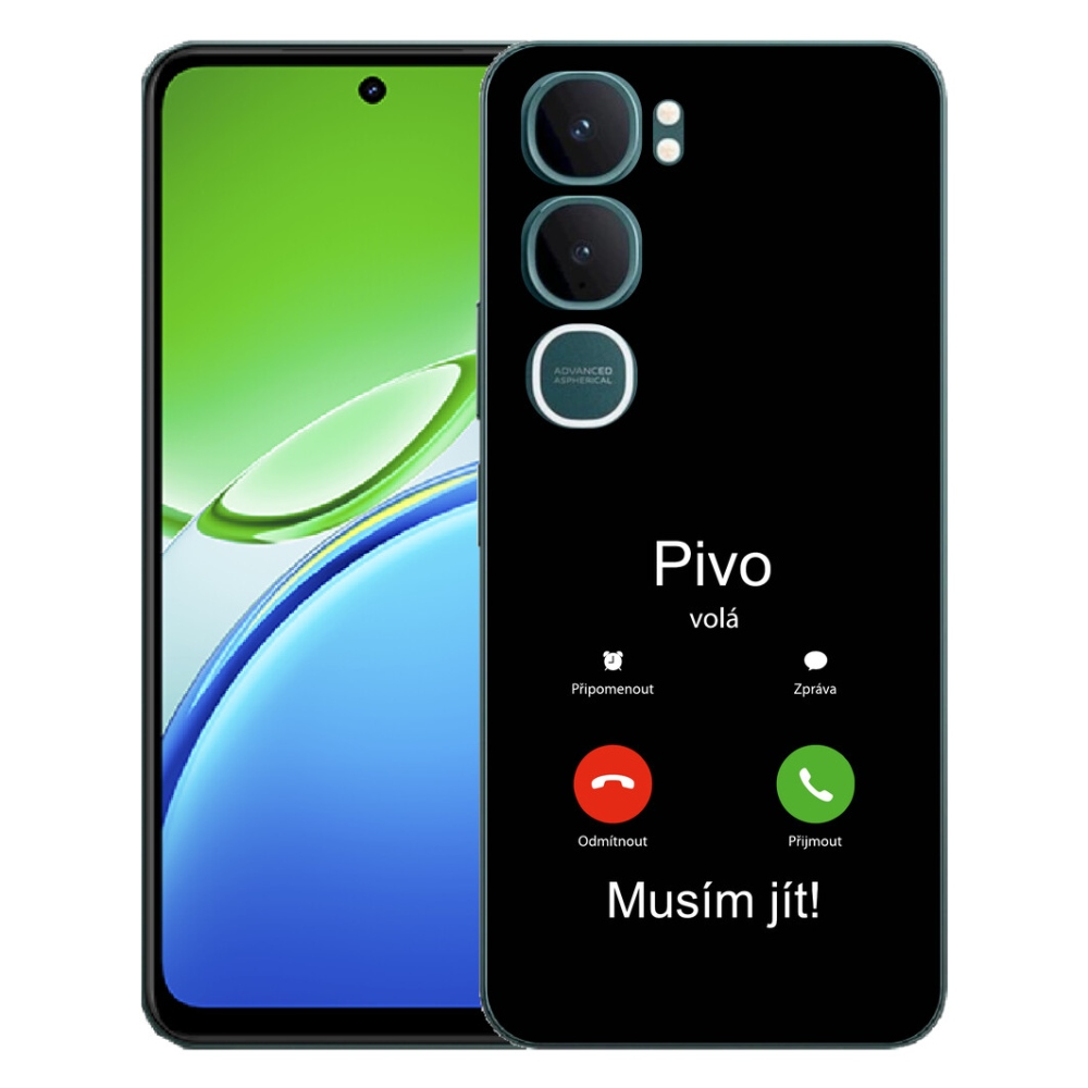 Gelový kryt mmCase na Vivo Y21d - pivo volá černé pozadí