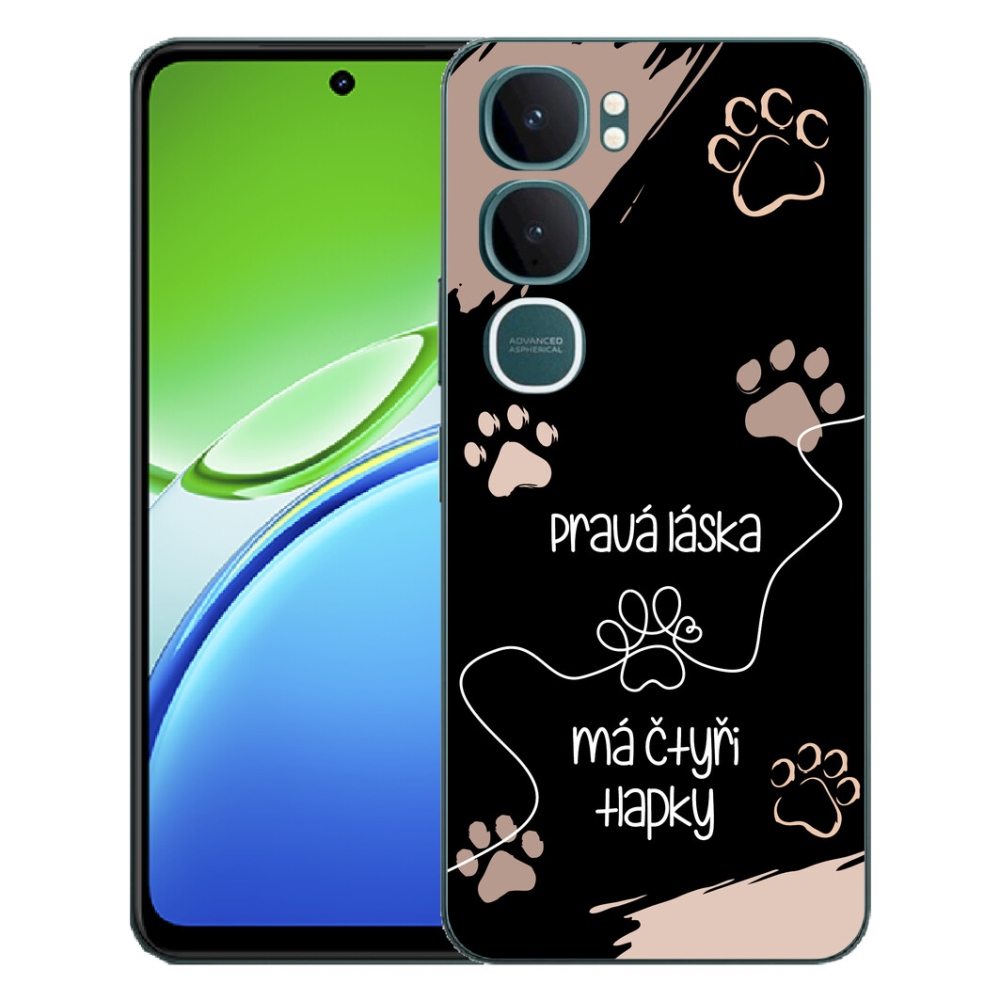 Gelový kryt mmCase na Vivo Y21d - psí motiv 1 černé pozadí