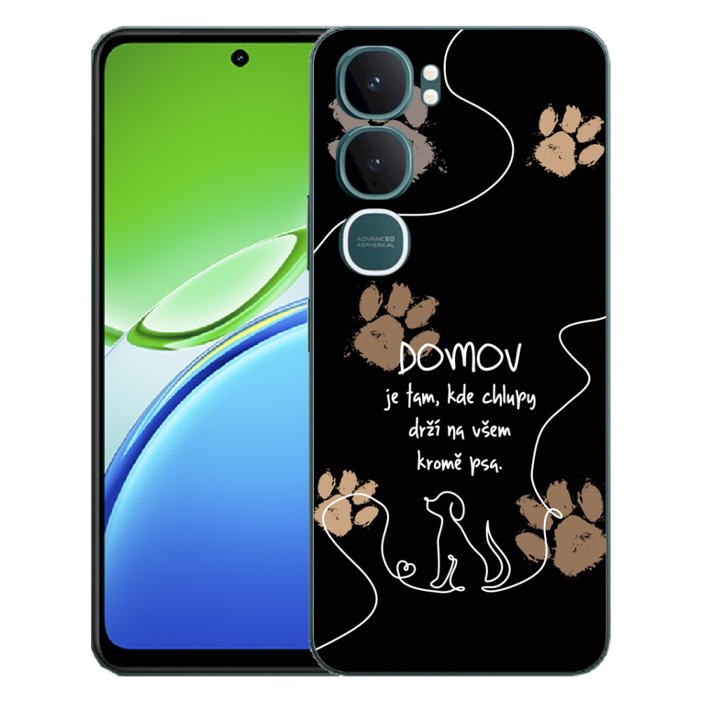 Gelový kryt mmCase na Vivo Y21d - psí motiv černé pozadí