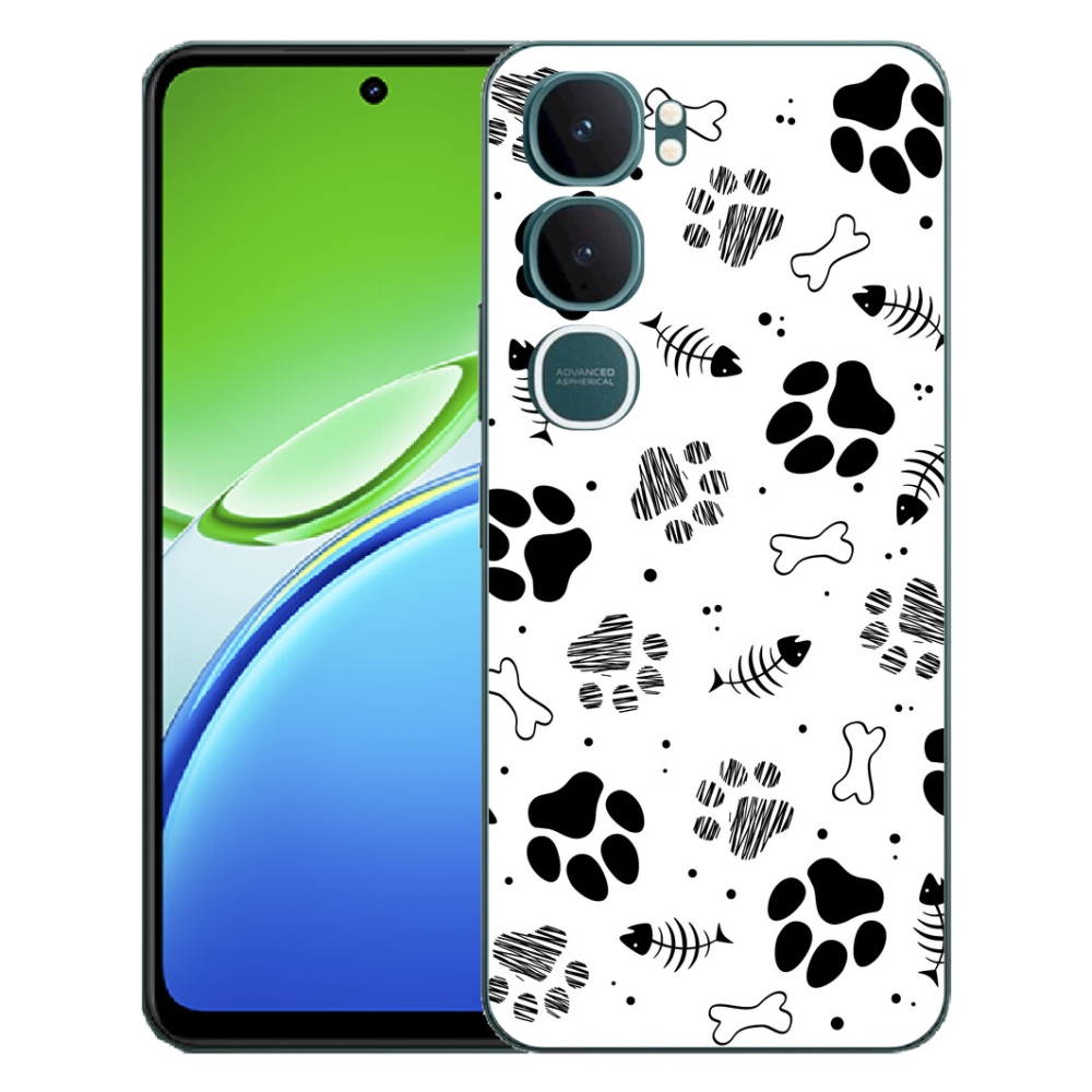 Gelový kryt mmCase na Vivo Y21d - psí tlapky 1