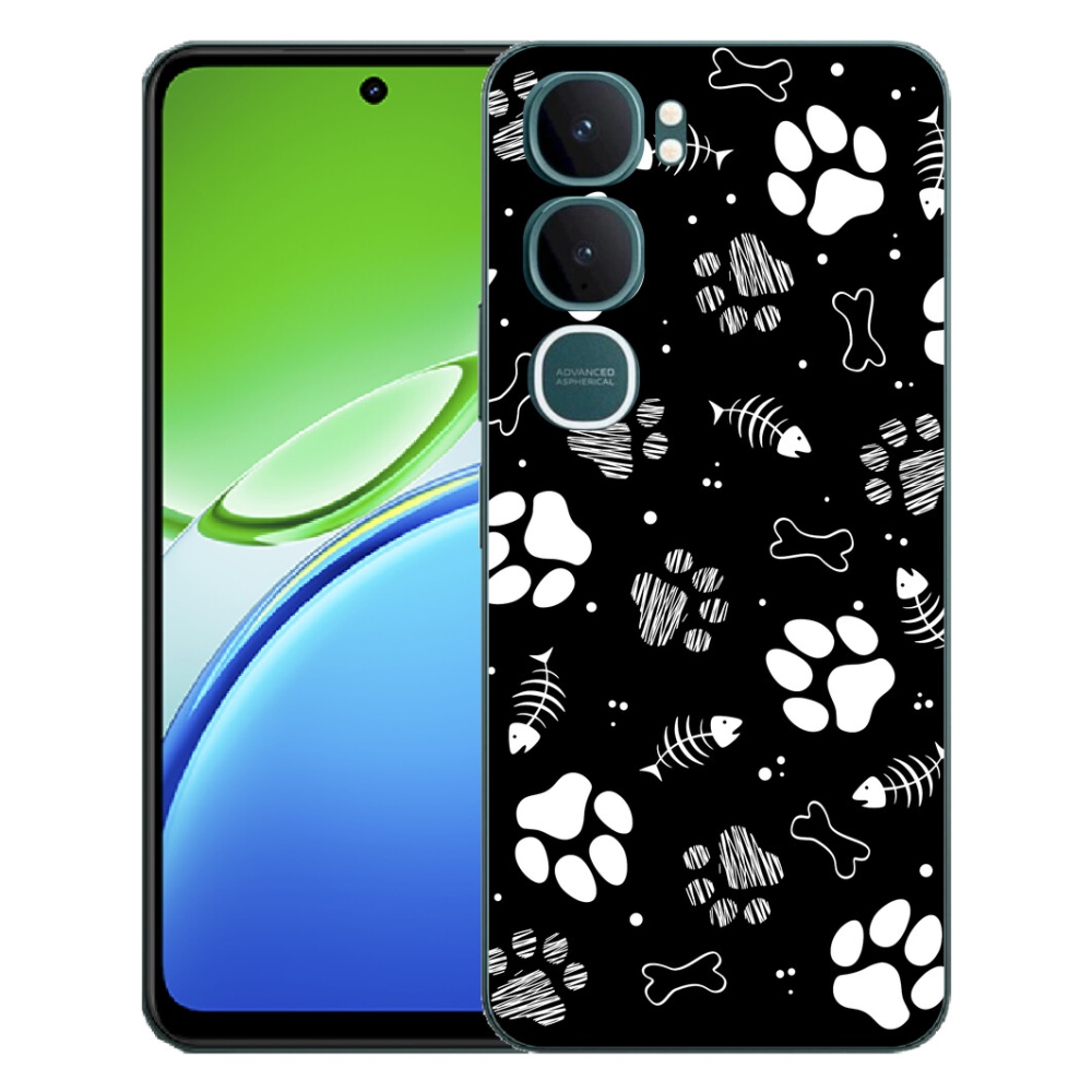 Gelový kryt mmCase na Vivo Y21d - psí tlapky