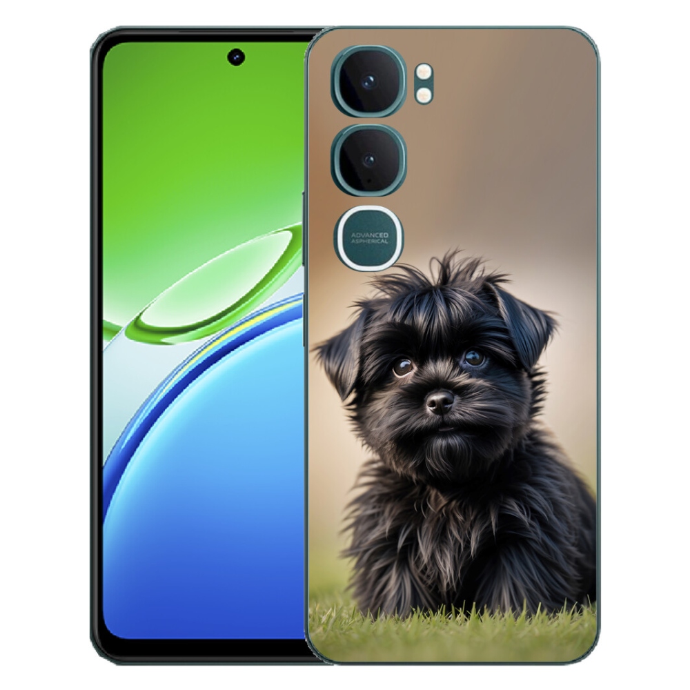 Gelový kryt mmCase na Vivo Y21d - roztomilý černý pejsek