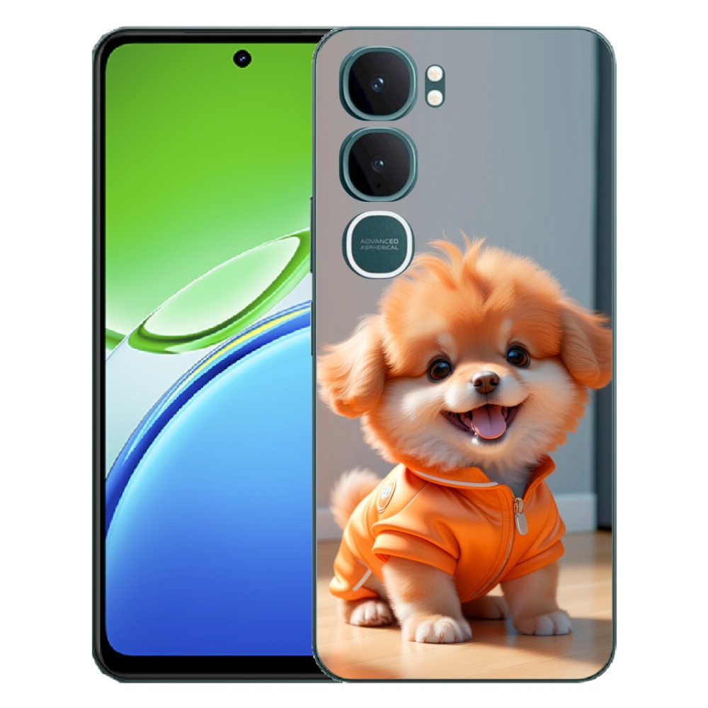 Gelový kryt mmCase na Vivo Y21d - roztomilý pomeranian v mikině