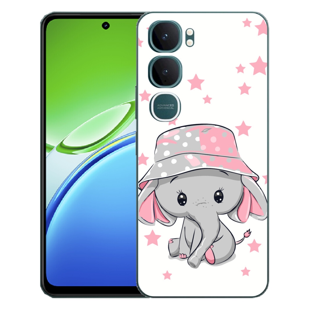 Gelový kryt mmCase na Vivo Y21d - růžový slon
